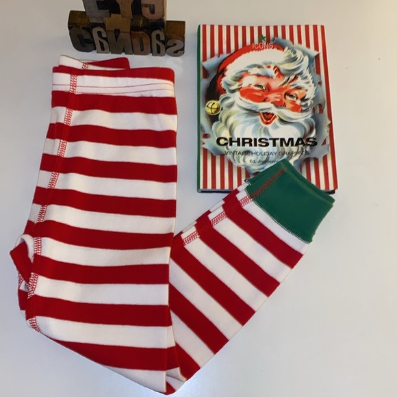 🎄HANNA ANDERSSON Kid’s Unisex Candy Cane Striped Pajama Pants - Picture 1 of 8